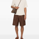 Pantaloncini con pieghe in marrone Laneus - uomo 