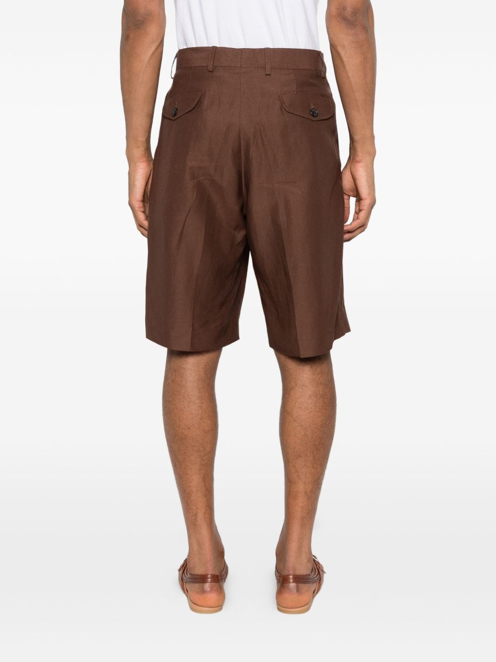Pantaloncini con pieghe in marrone Laneus - uomo 