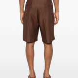 Pantaloncini con pieghe in marrone Laneus - uomo 