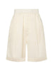 Laneus men's white elasticated waist shorts