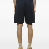 Shorts elasticizzati ricamati melrose in nero Laneus - uomo 