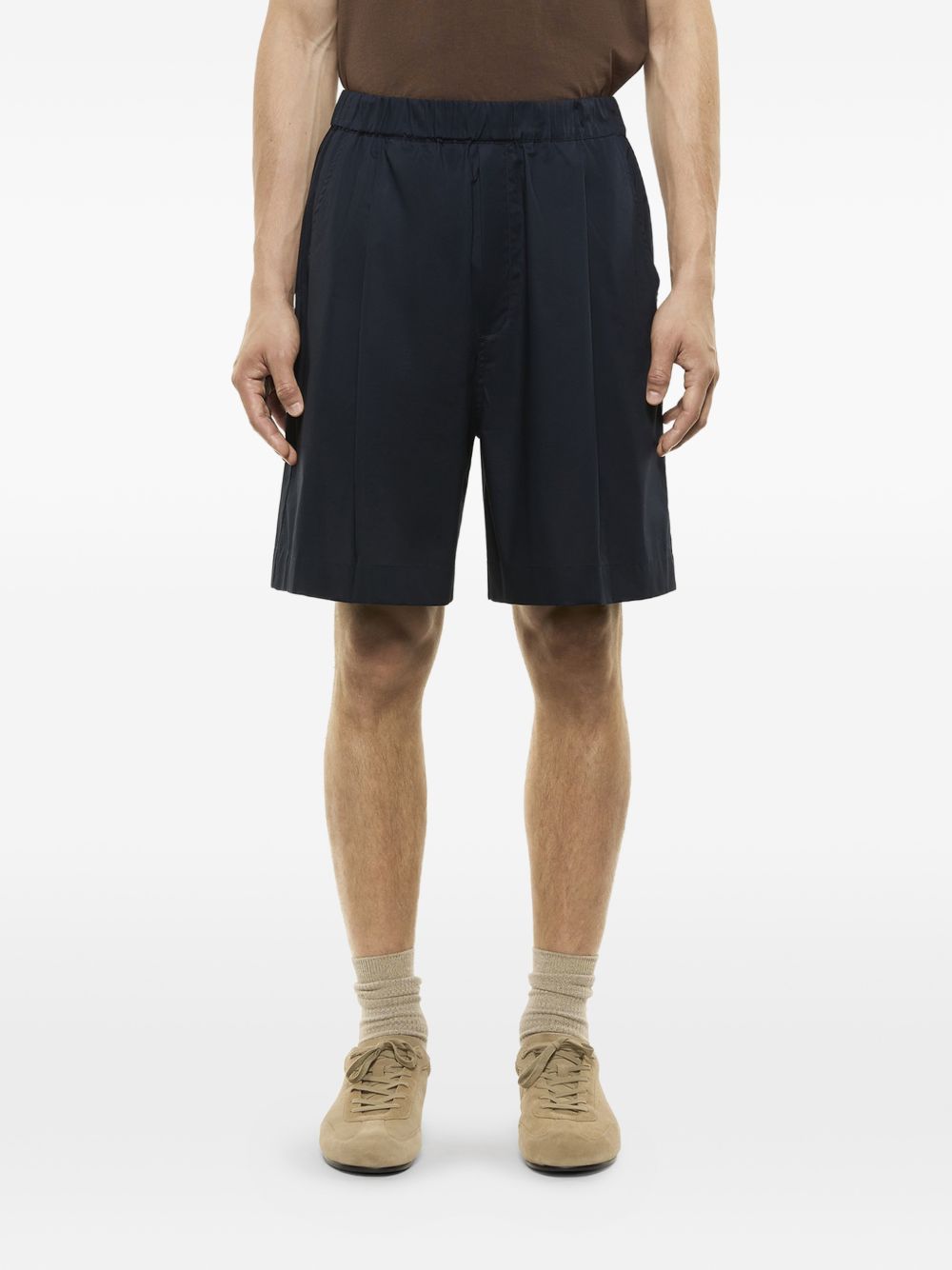 Shorts elasticizzati ricamati melrose in nero Laneus - uomo 