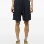 Shorts elasticizzati ricamati melrose in nero Laneus - uomo 