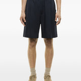 Shorts elasticizzati ricamati melrose in nero Laneus - uomo 