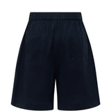 Shorts elasticizzati ricamati melrose in nero Laneus - uomo 