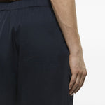 Shorts elasticizzati ricamati melrose in nero Laneus - uomo 