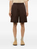 Men's Laneus brown elasticated waist patch pocket Bermuda shorts