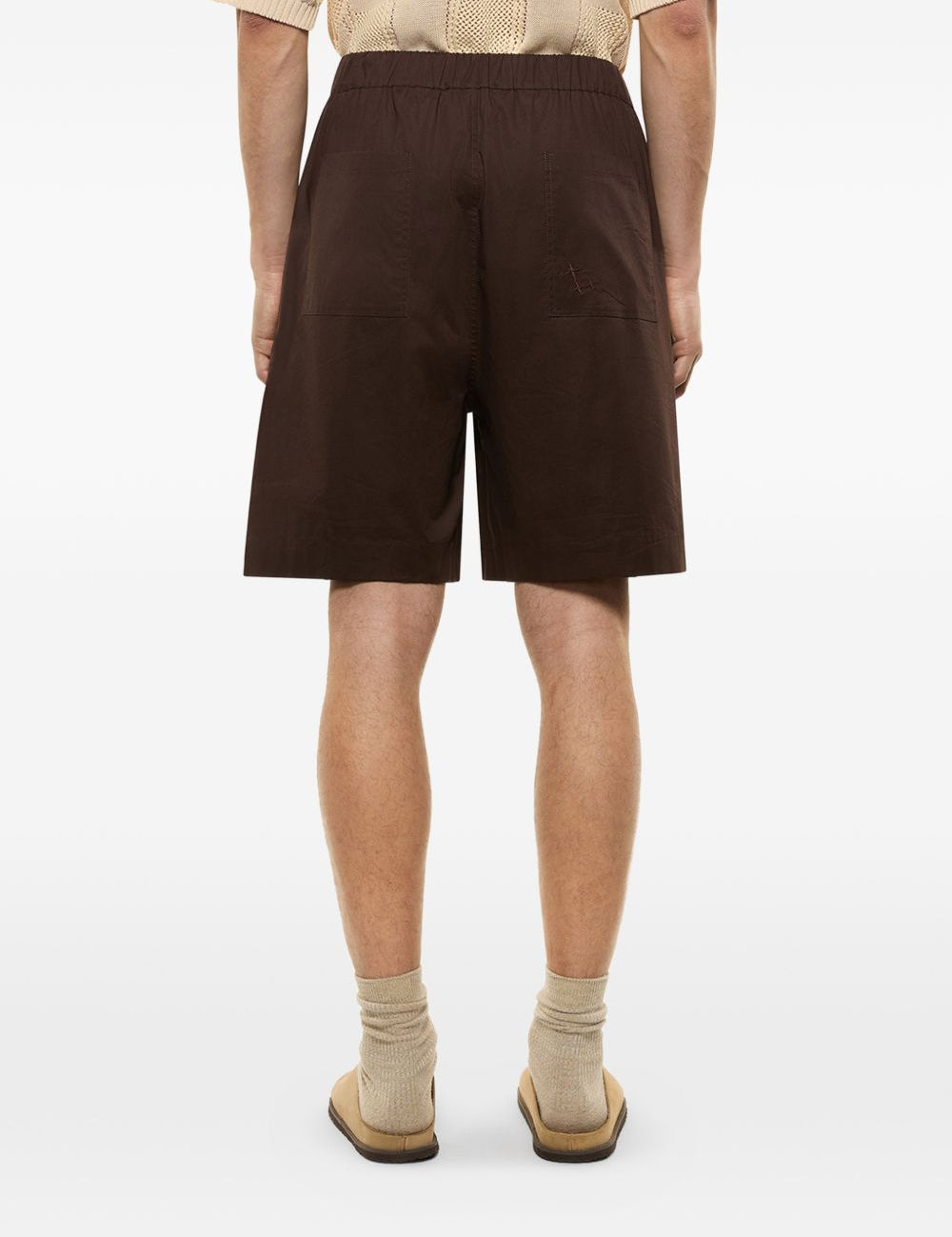 Bermuda con tasche a toppa elasticizzate in vita in marrone Laneus - uomo 