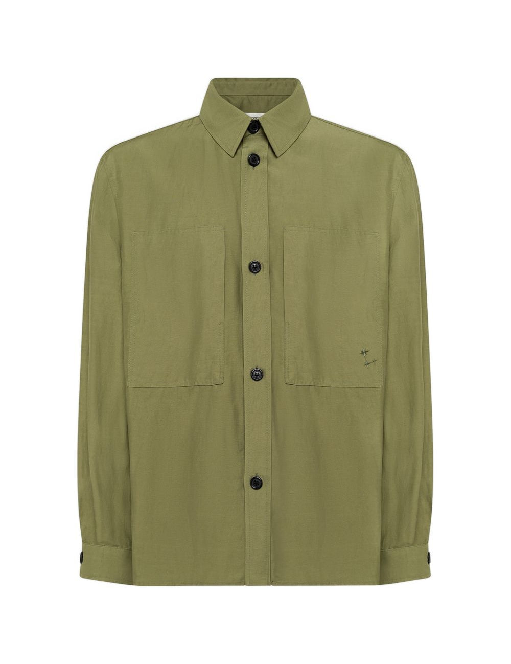 Giacca-camicia con ricamo in verde Laneus - uomo 