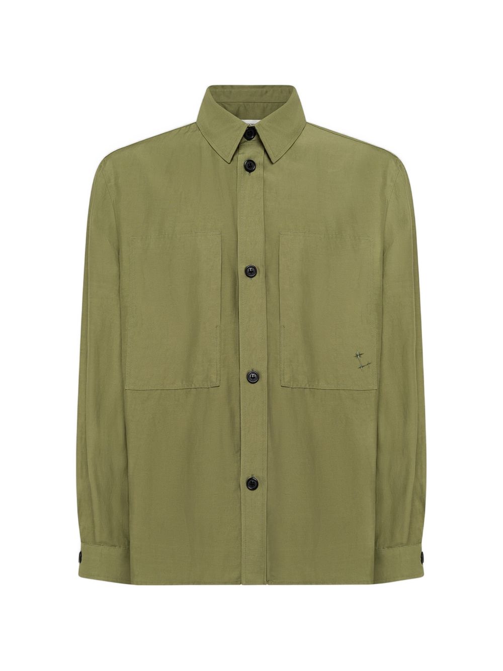 Giacca-camicia con ricamo in verde Laneus - uomo 