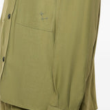 Giacca-camicia con ricamo in verde Laneus - uomo 