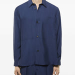 Giacca-camicia con tasche in blu Laneus - uomo 