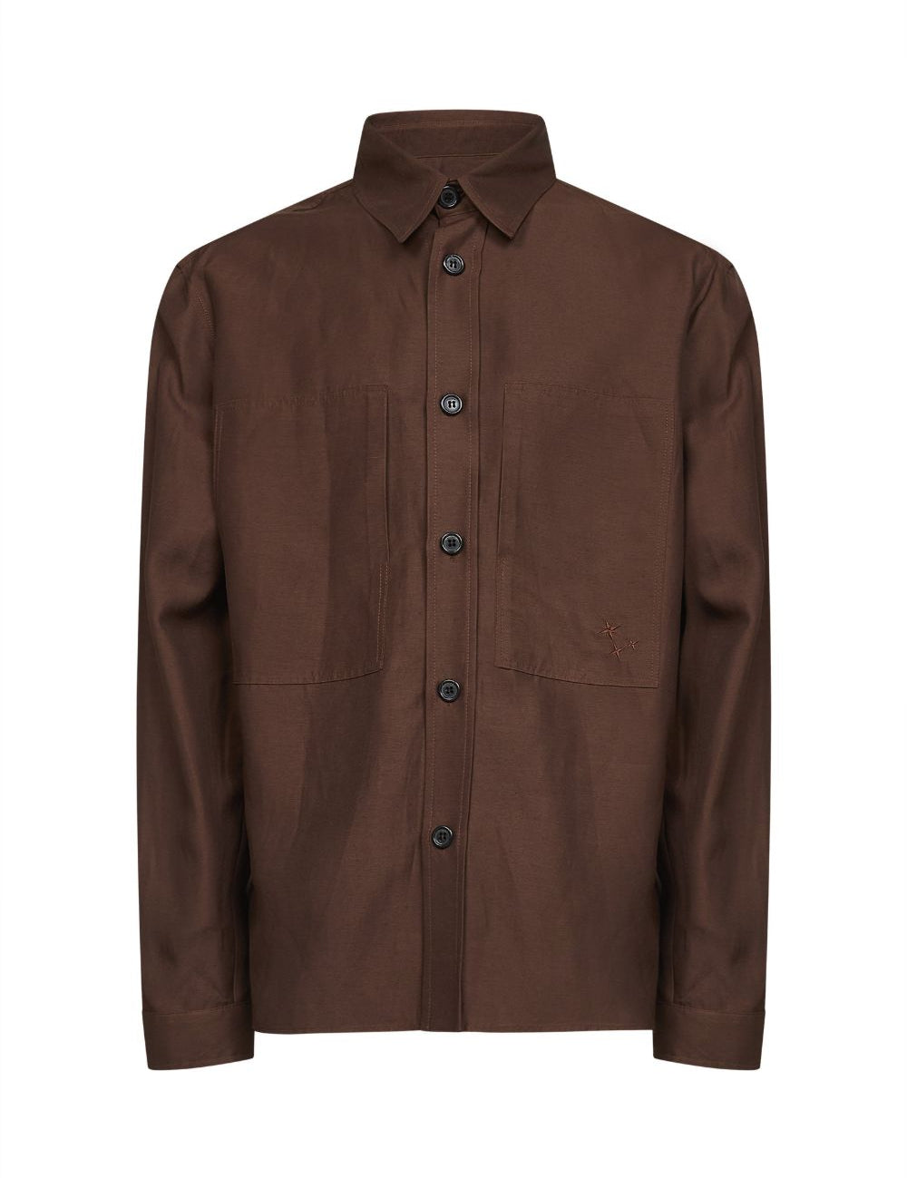 Camicia con tasca in marrone Laneus - uomo 