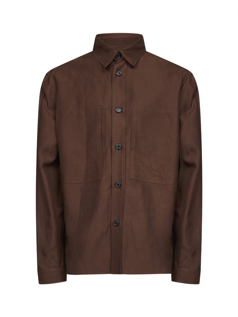 Camicia con tasca in marrone Laneus - uomo 