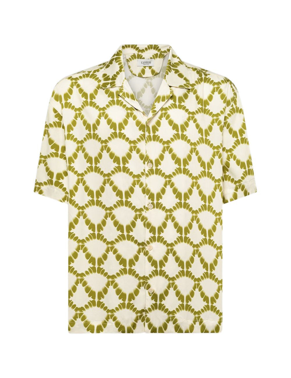 Camicia a fantasia in beige e verde Laneus - uomo 