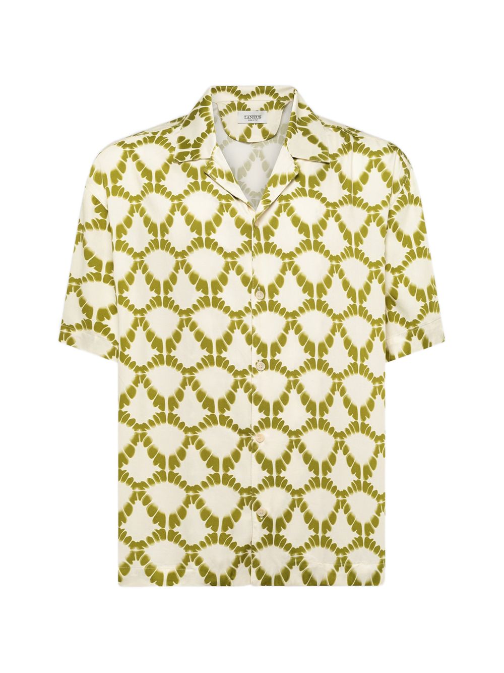 Camicia a fantasia in beige e verde Laneus - uomo 