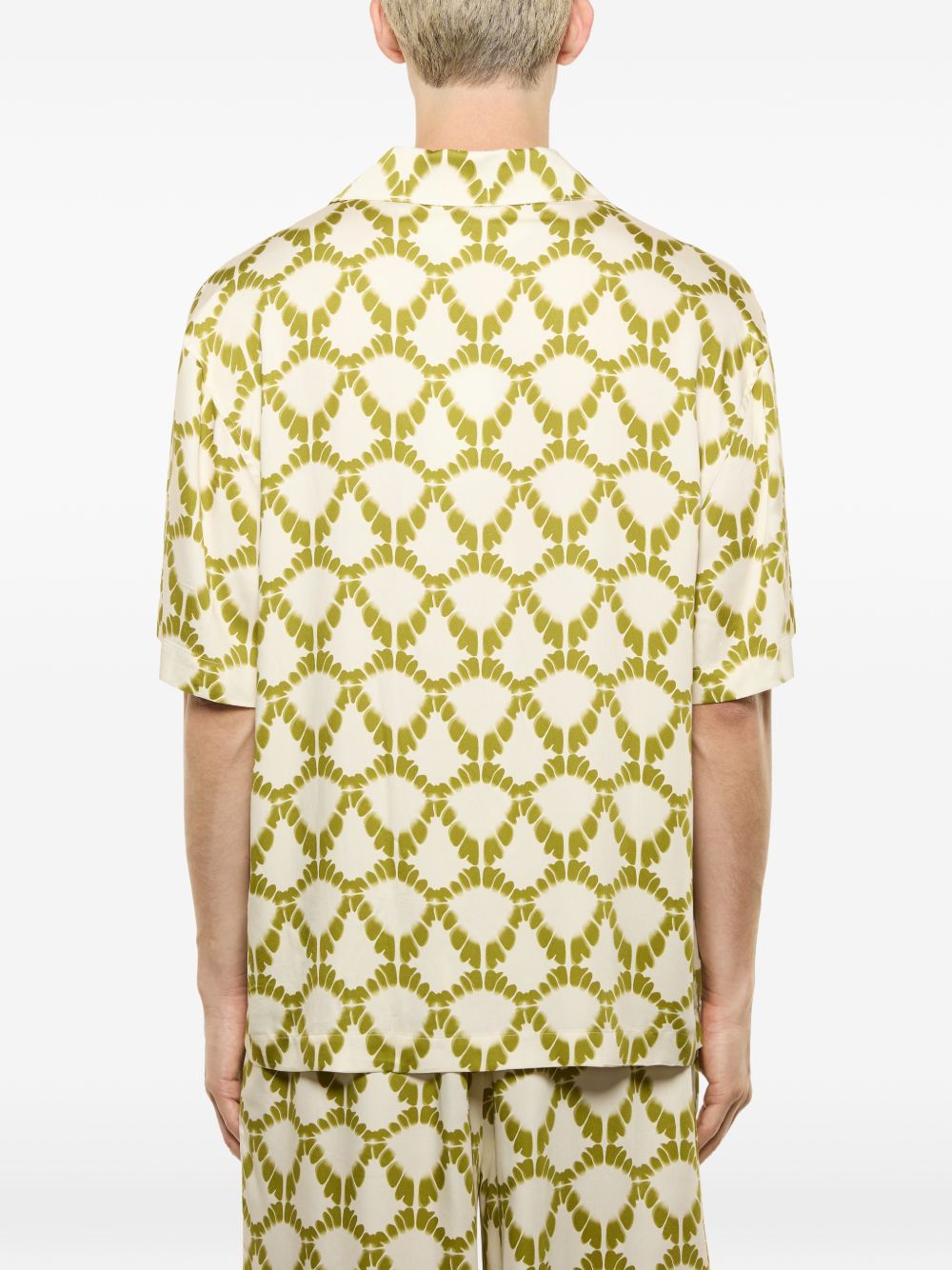 Camicia a fantasia in beige e verde Laneus - uomo 