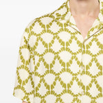 Camicia a fantasia in beige e verde Laneus - uomo 