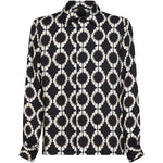 Camicia con stampa geometrica in nero Laneus - uomo 