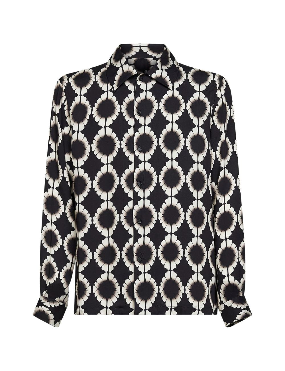 Camicia con stampa geometrica in nero Laneus - uomo 