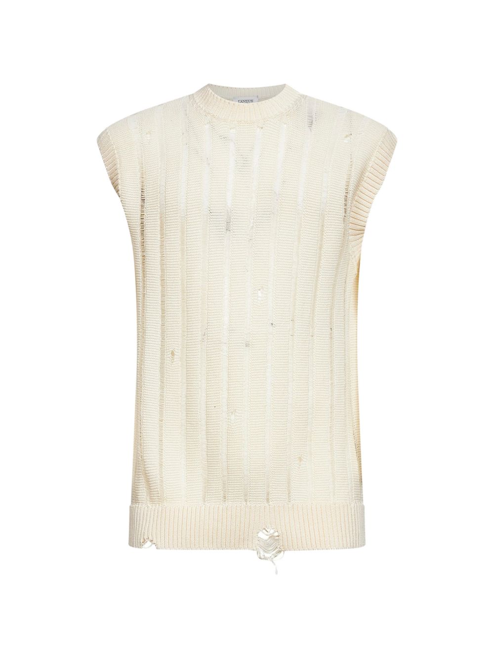 Gilet in maglia a coste in beige Laneus - uomo 