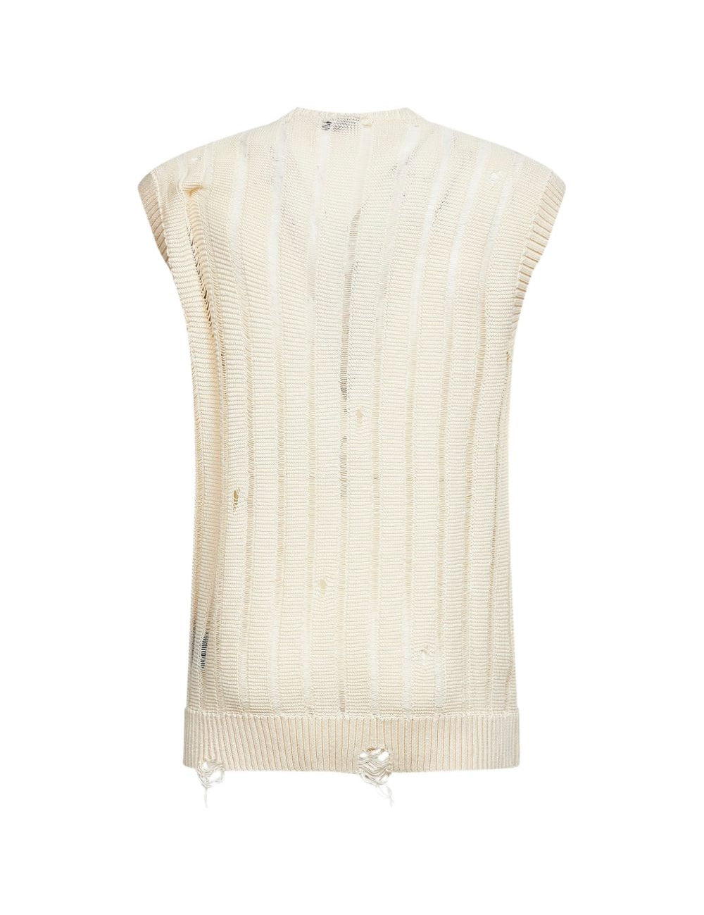 Gilet in maglia a coste in beige Laneus - uomo 