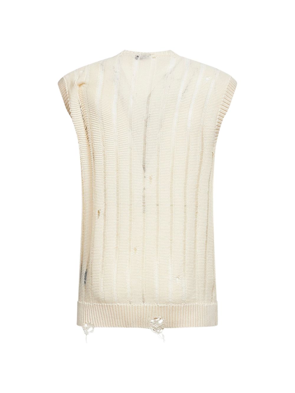 Gilet in maglia a coste in beige Laneus - uomo 