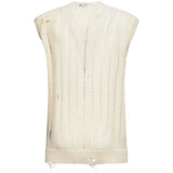 Gilet in maglia a coste in beige Laneus - uomo 
