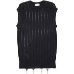 Gilet in maglia strappata in nero Laneus - uomo 