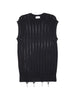 Distressed knitted vest in black Laneus - men