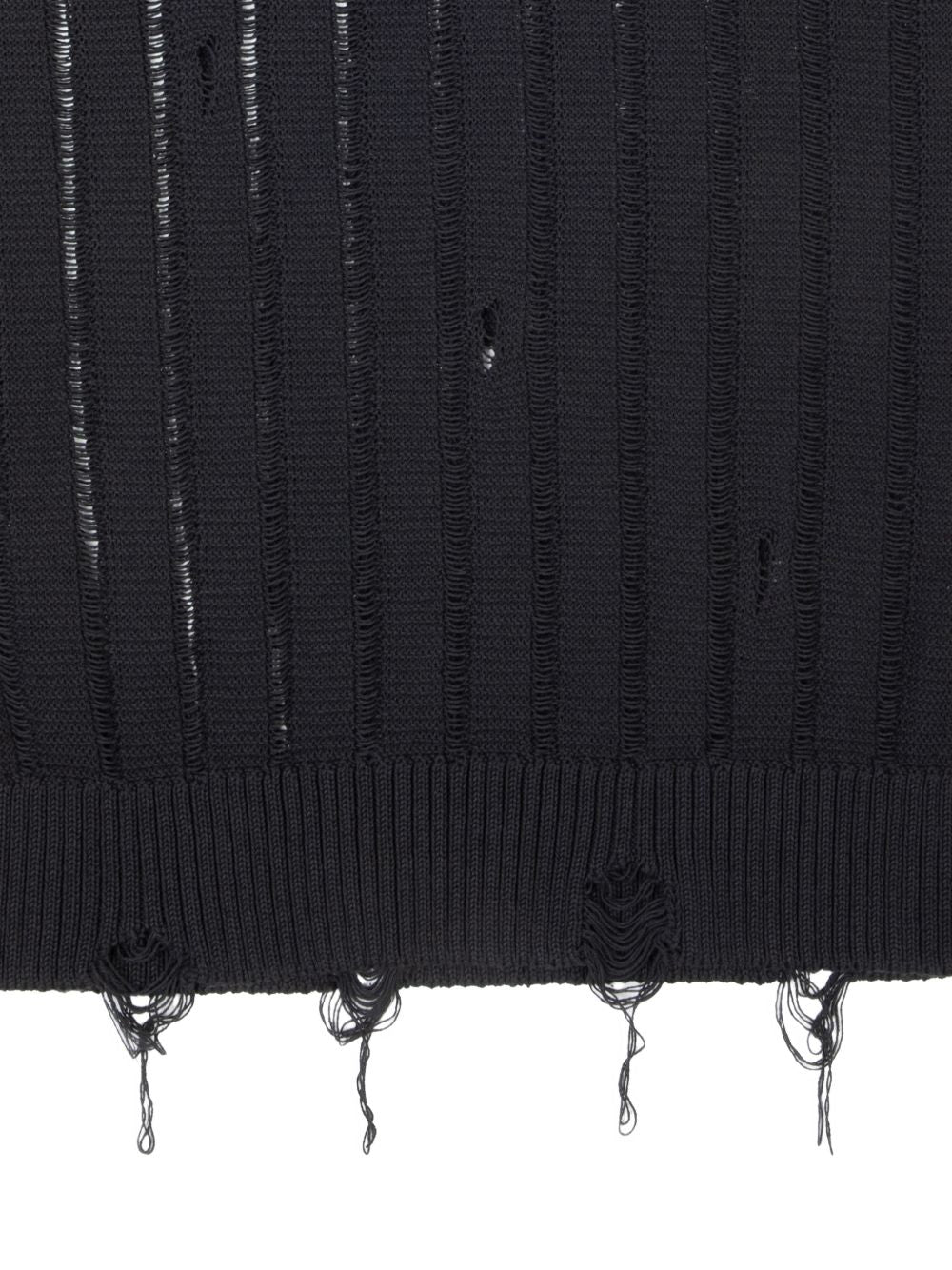 Gilet in maglia strappata in nero Laneus - uomo 