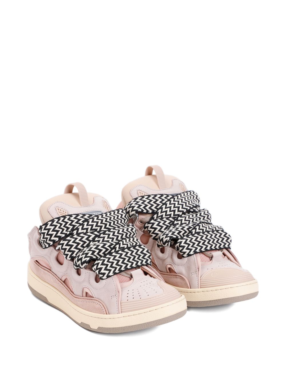 Sneakers con lacci a zigzag in rosa Lanvin - uomo 