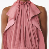 Abito lungo con scollo all'americana in rosa Lanvin - donna 