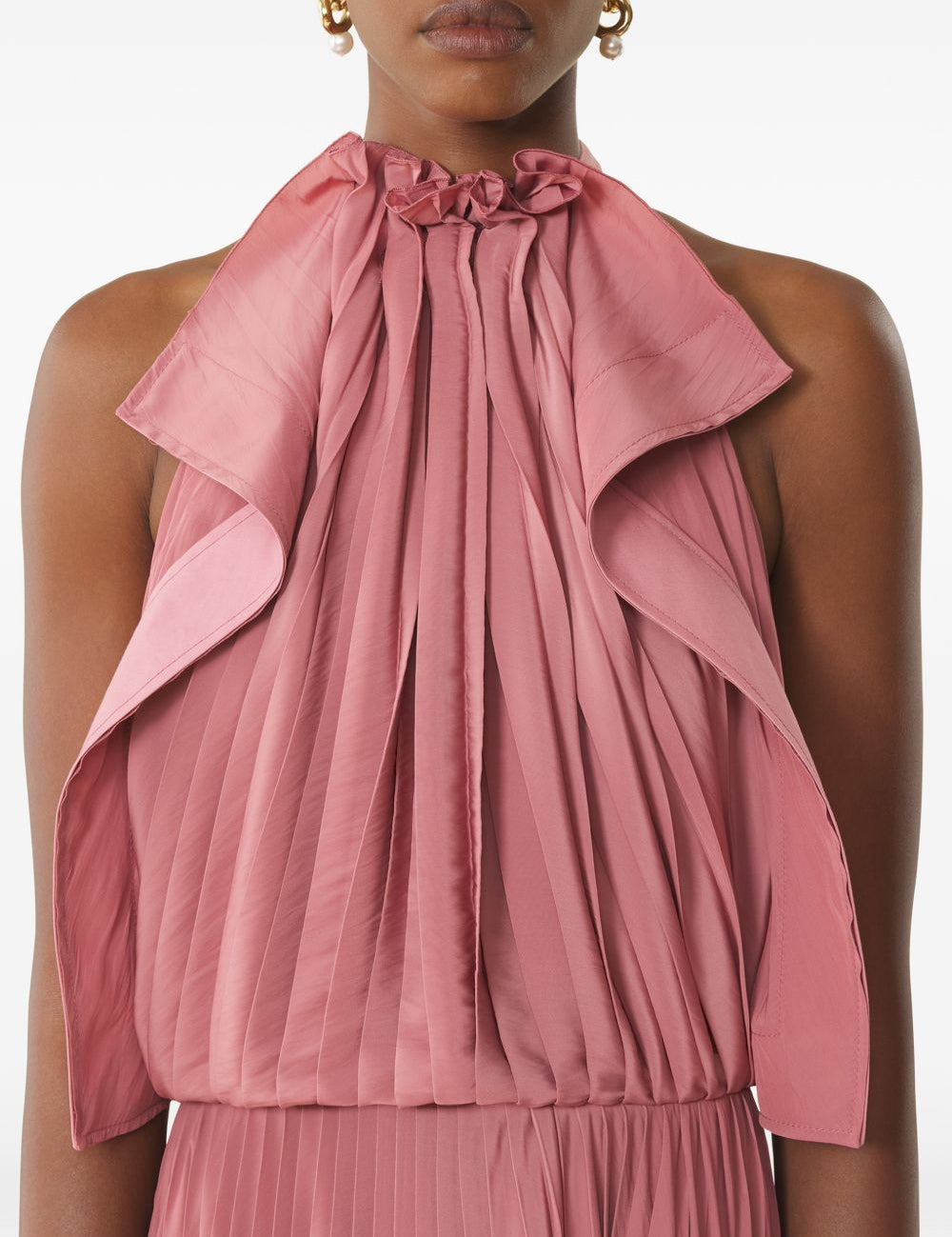 Abito lungo con scollo all'americana in rosa Lanvin - donna 