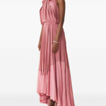 Abito lungo con scollo all'americana in rosa Lanvin - donna 