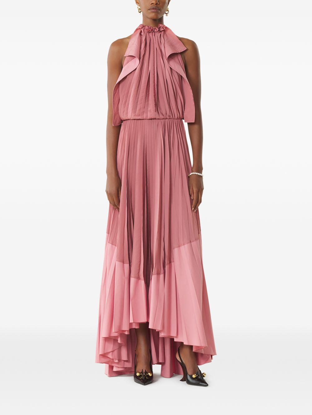 Abito lungo con scollo all'americana in rosa Lanvin - donna 