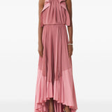 Abito lungo con scollo all'americana in rosa Lanvin - donna 