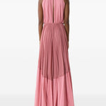 Abito lungo con scollo all'americana in rosa Lanvin - donna 