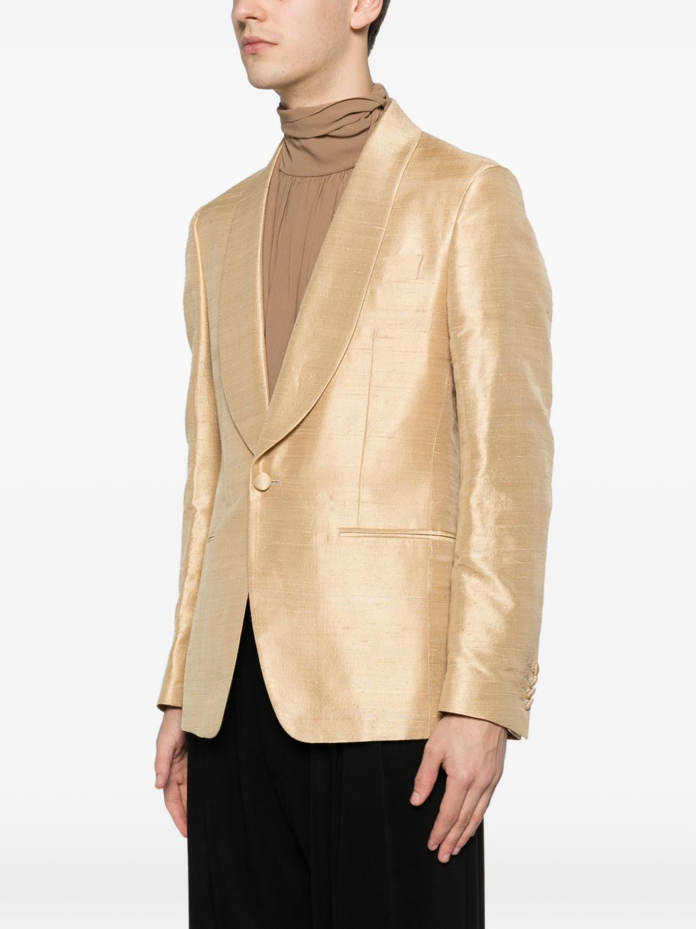 Giacca con revers a scialle in oro Lardini - uomo 