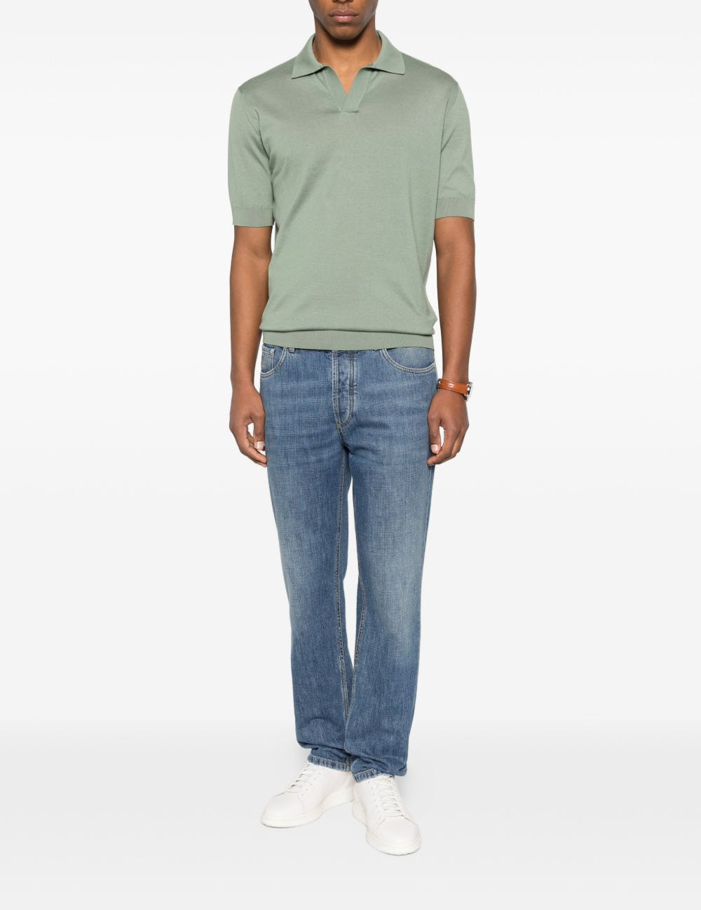 Polo con colletto in verde Lardini - uomo 