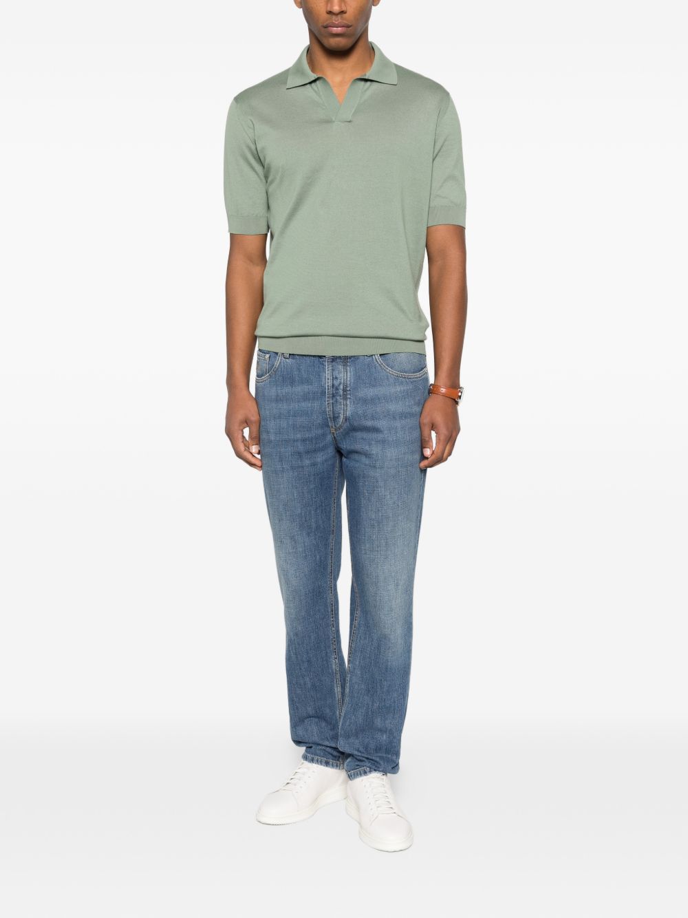 Polo con colletto in verde Lardini - uomo 