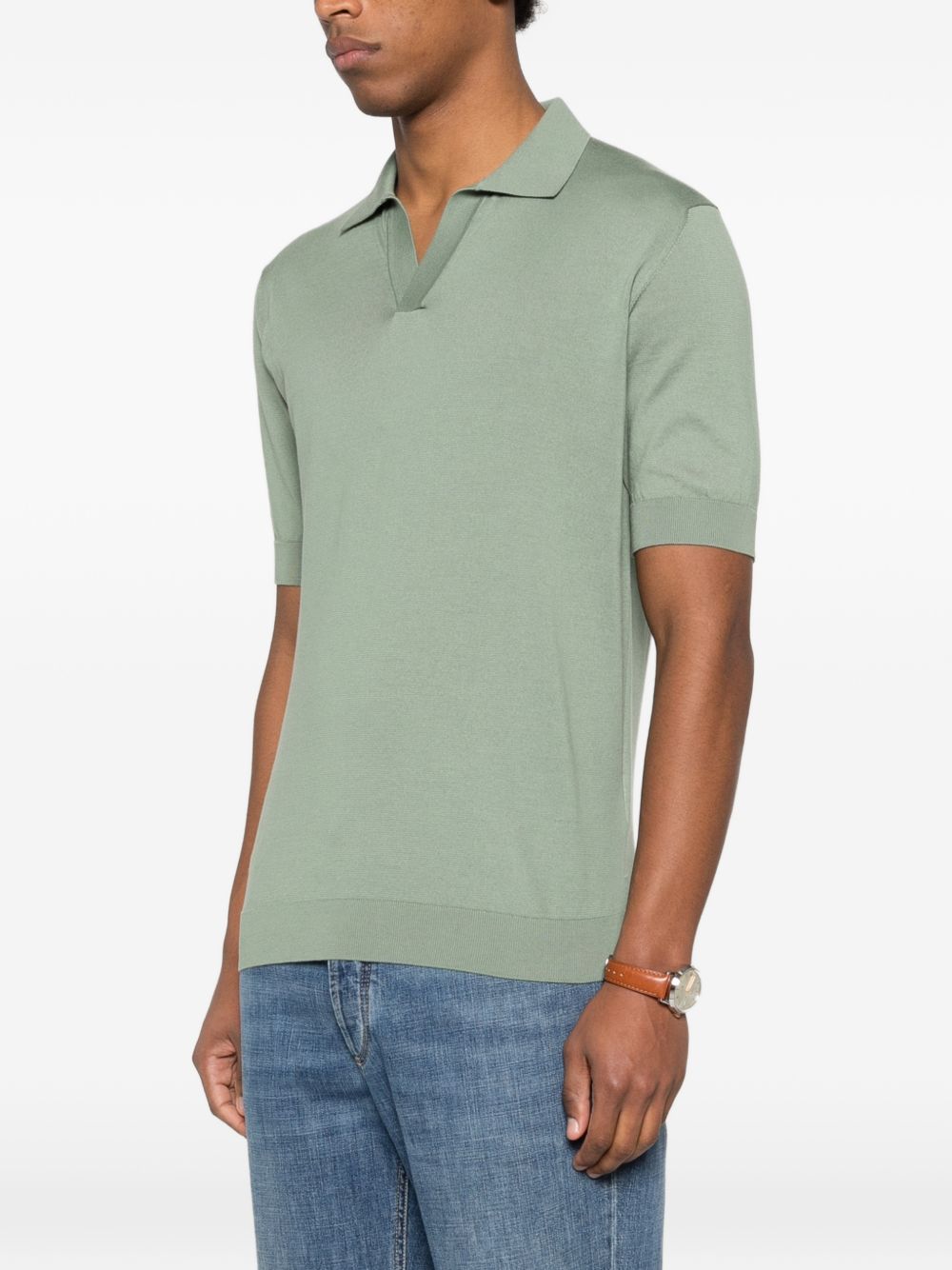 Polo con colletto in verde Lardini - uomo 
