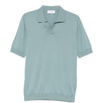 Polo a maniche corte con scollo a v in azzurro Lardini - uomo 
