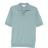 Polo a maniche corte con scollo a v in azzurro Lardini - uomo 