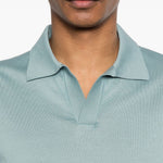 Polo a maniche corte con scollo a v in azzurro Lardini - uomo 