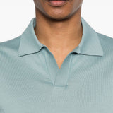 Polo a maniche corte con scollo a v in azzurro Lardini - uomo 