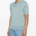Polo a maniche corte con scollo a v in azzurro Lardini - uomo 