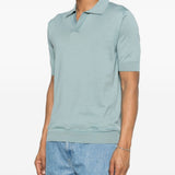 Polo a maniche corte con scollo a v in azzurro Lardini - uomo 