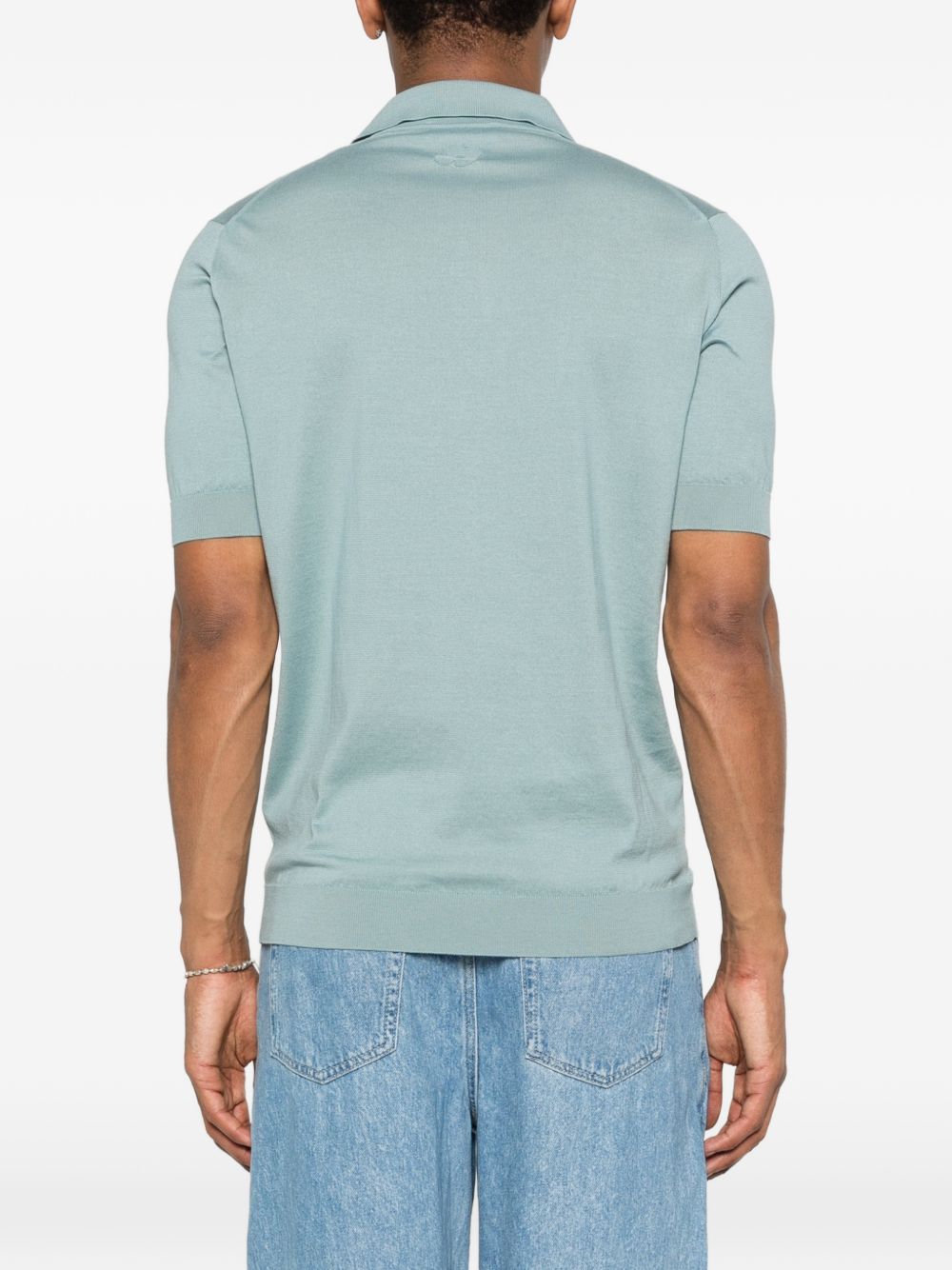 Polo a maniche corte con scollo a v in azzurro Lardini - uomo 