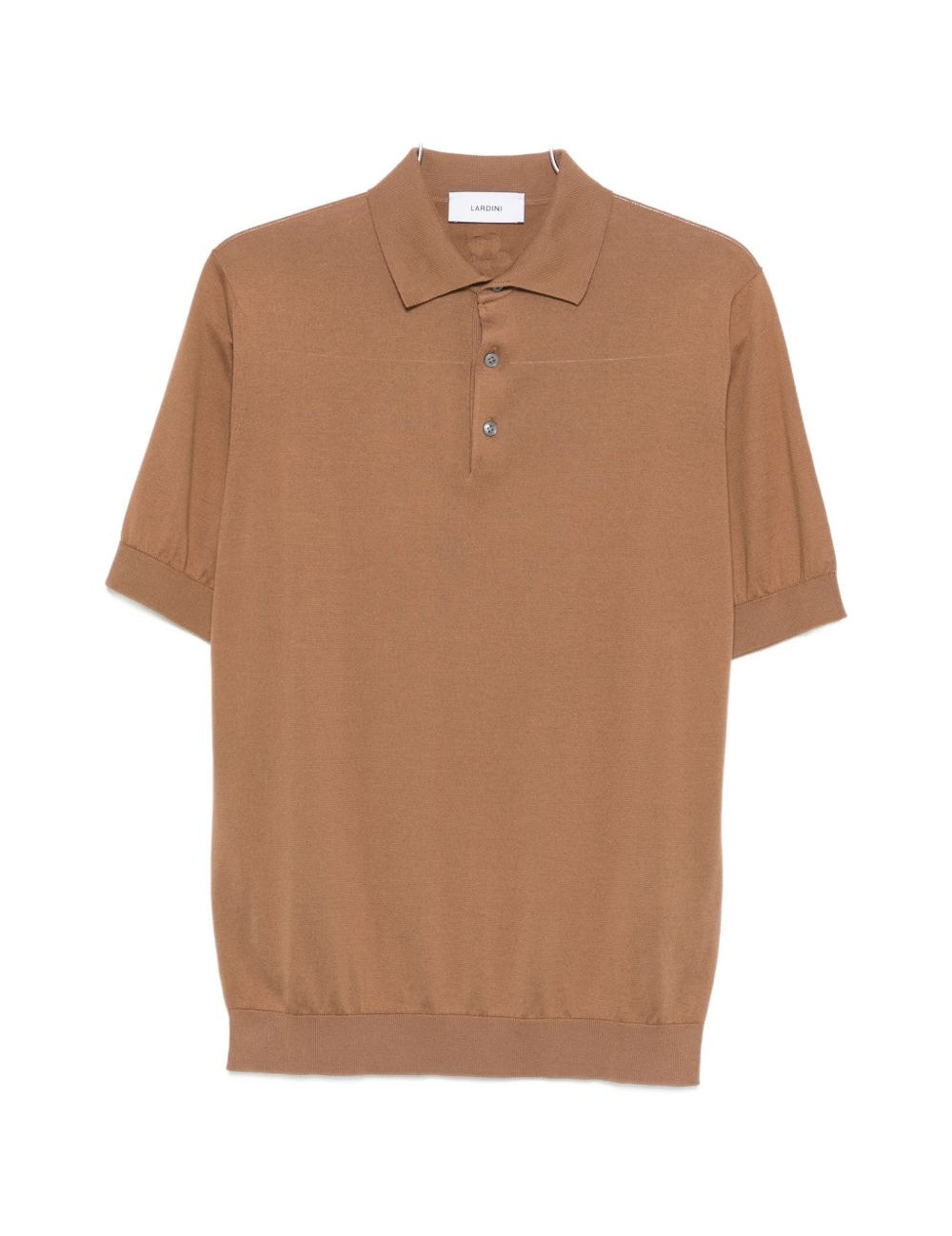 Polo a maniche corte con bottoni in marrone Lardini - uomo 